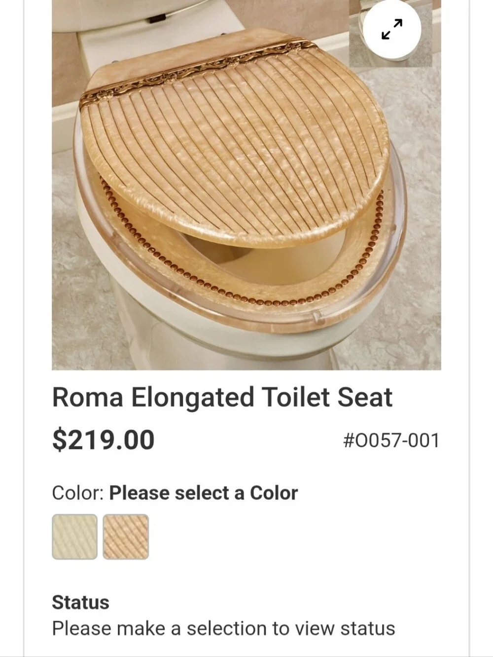 Vintage-Inspired Cream Toilet Seat Round with Decorative Hinge Accent Elegant.